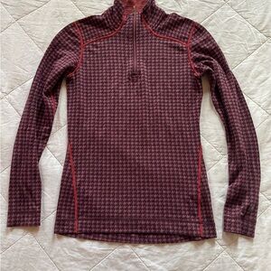 Smartwool Women's Houndstooth Top - Burgundy and Red
